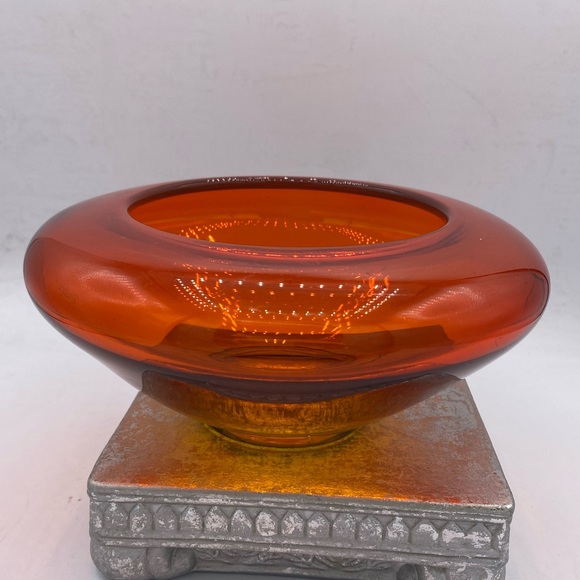 Other - Vintage Viking Glass  Amberina Ivy Ball Vase Mid-Century Modern Art Glass Vase
